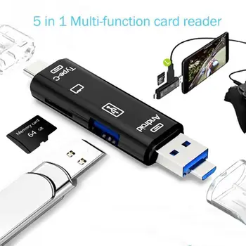 20buc multifuncțional 5 În 1 USB 3.0 de Tip C, Cititor de Card de Memorie Cititor de OTG Adaptor