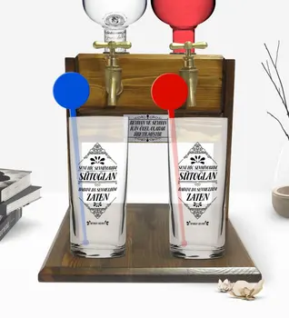 Personalizate Imprimate Colorate am Bollywood Liniile Sütoğlan Design Dual Vodka Cup Și Atingeți de două ori din Lemn Natural Vodca sta-