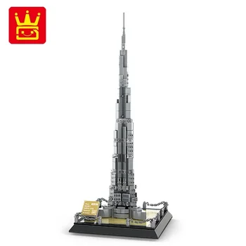 WANGE 580Pcs Lumi mai înalte Arhitectura Turnul Burj Khalifa din Dubai Blocuri DIY Model de Arte Office Home Desktop Deco