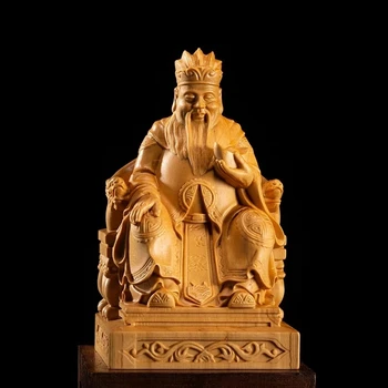 Cimișir 12cm Avere Dumnezeu Sculptura Chineză Mituri Sculptură în Lemn a lui Buddha Statuie Decor Acasă