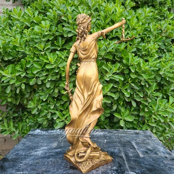 46cm Bronz Justiție Doamna Sculptura Zeița Justiției Statuie de Bronz grecești Mitologia Romană de Bronz Meserii Pentru Decor Acasă Ornament